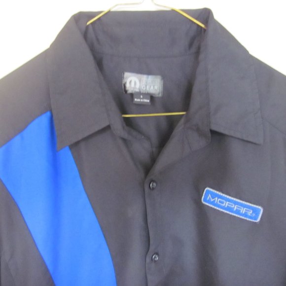 Mopar Canada Shirt Black Button Up Polyester Short Sleeve Size Large - Picture 3 of 15